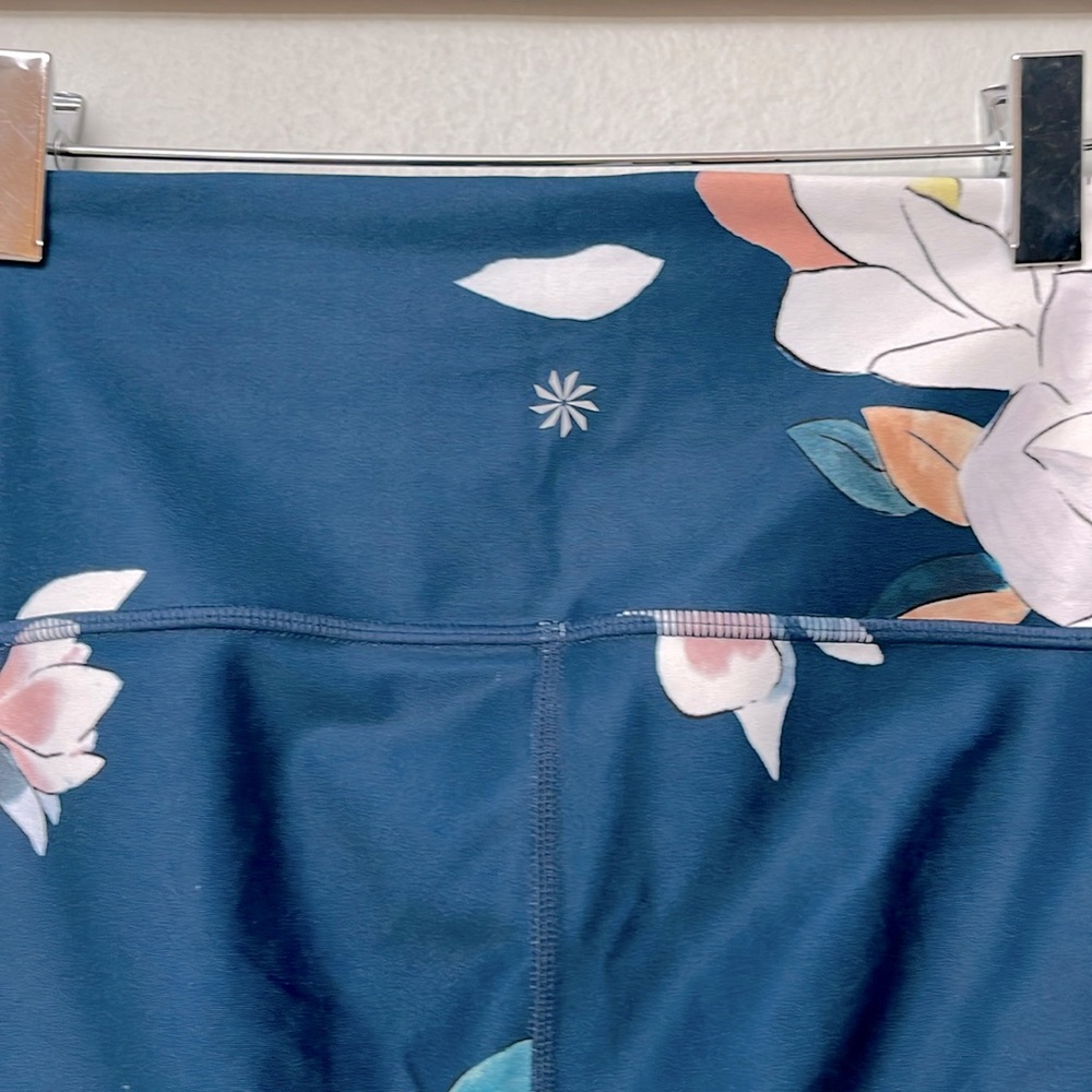 Athleta Floral Elation 7/8 Tights, Constellation Blue Sz XS - Picture 5 of 7